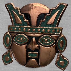 Copper Wall Art Mayan Mask